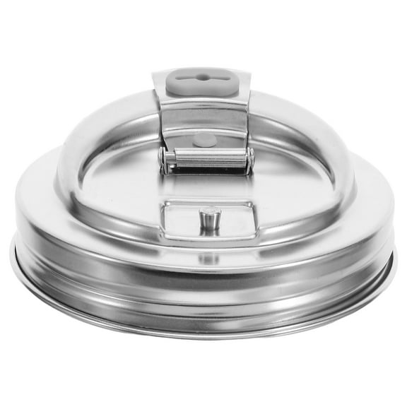 OUNONA Wide Mouth Stainless Steel Jar Lid, Leak Proof for Juicing, Drinking, and Multipurpose Use