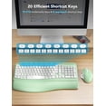 thumbnail image 3 of Ergonomic Wireless Keyboard and Mouse Combo, Leather Cushioned Palm Rest, Wave Keys, Silent Typing, 2.4G Lag-Free-Green, 3 of 9