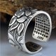 thumbnail image 3 of Minnieouse Ring Lotus Flower Portable Retro Style Birthday Waterproof Finger Buddhism Outdoor Adult Jewelry Rings Men Indoor Sturdy Ropa, zapatos y accesorios Miscelánea, 3 of 6