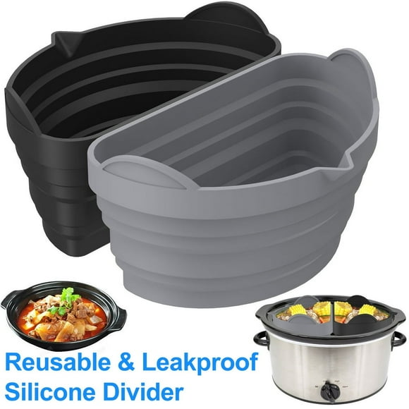 Slow Cooker Divider for 6 QT Pot Leakproof Silicone Slow Cooker Divider Liner Reusable Slow Cooker Liner