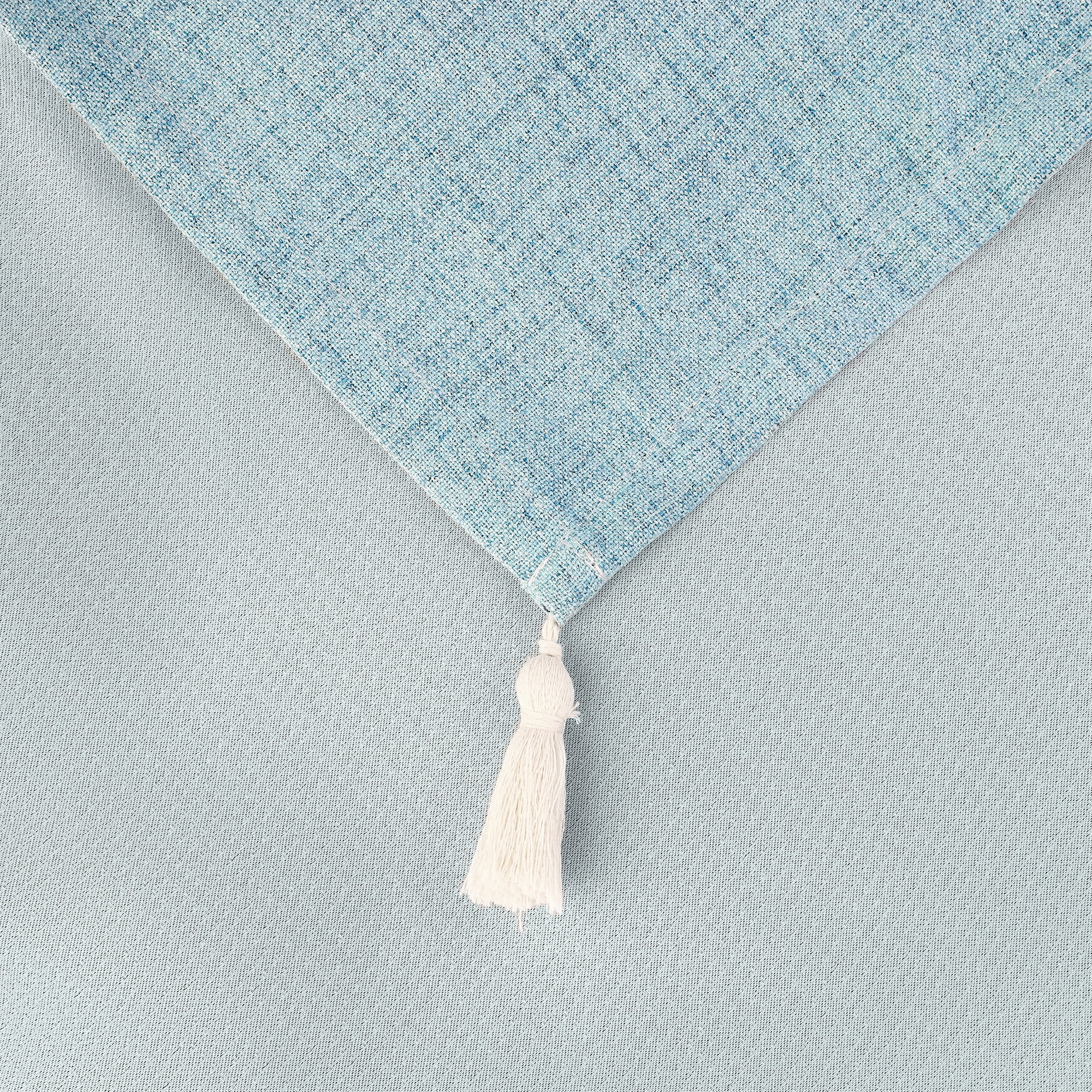 Unique Bargains Rectangle Tablecloth with Fringe for Indoor Outdoor Light Blue 52"x87"