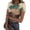 Khaki(Tropical), variant on Women's Tops, Tees & Blouses Short Sleeve Ribbed Slim Fitted Hawaiian Shirts for Women Cute Maple Leaf Print Crew Neck Womens Tops Trendy Stretchy Beach Summer Tees Shirts Turquoise M