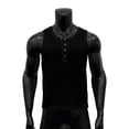 thumbnail image 5 of QSAWXQZ Men's Muscle Tank Top Slim Quarter Button Crew Neck Sleeveless Ribbed Knit Stretch Soft Breathable Classic Athletic Gym Training Undershirt Black M, 5 of 8