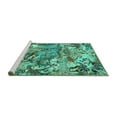 thumbnail image 2 of Ahgly Company Machine Washable Indoor Square Animal Turquoise Blue Traditional Area Rugs, 6' Square, 2 of 4