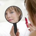 thumbnail image 3 of Hand Mirrors, Makeup Mirror, Hairdresser Mirror, Professional Portable Mirror, Round Handle Mirror, Multi-Purpose Mirror (Black), 3 of 5