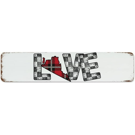 Love VIRGINIA 4"x16" Metal Sign Bathroom Gate Kitchen Man Cave Decor Garage Signs America 50 States USA Souvenir Gift Tin Signs for Entryway