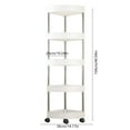 thumbnail image 3 of Todaioua Storage Rolling Cart, 5 Tier Utility Cart Kitchen Slim Mobile Storage Unit Organizers with Wheels for Bedroom Bathroom Office Table Side in Narrow Places, White, 3 of 6