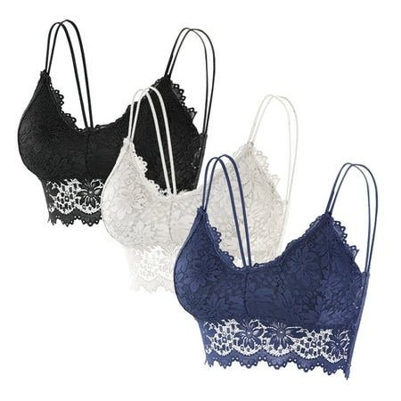 

ERTUTUYI Women Sexy Bra Top Solid Vest Lace Seamless Breathable Push Up Top Underwear Multicolor L
