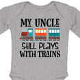 thumbnail image 4 of Inktastic My Uncle Still Plays with Trains Boys or Girls Long Sleeve Baby Bodysuit, 4 of 5