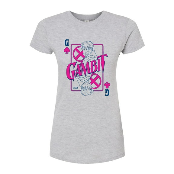 Marvel X-Men - Gambit Playing Card - Juniors Fitted Graphic T-Shirt