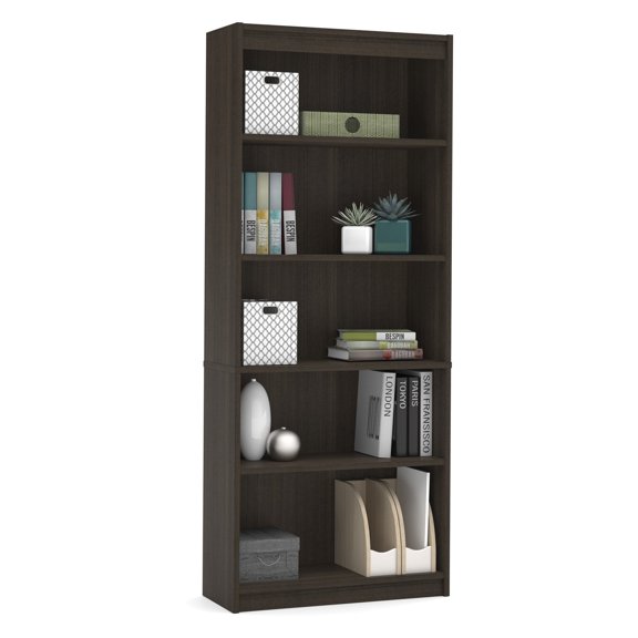 Bestar standard Bookcase in Dark Chocolate-Color:Dark Chocolate