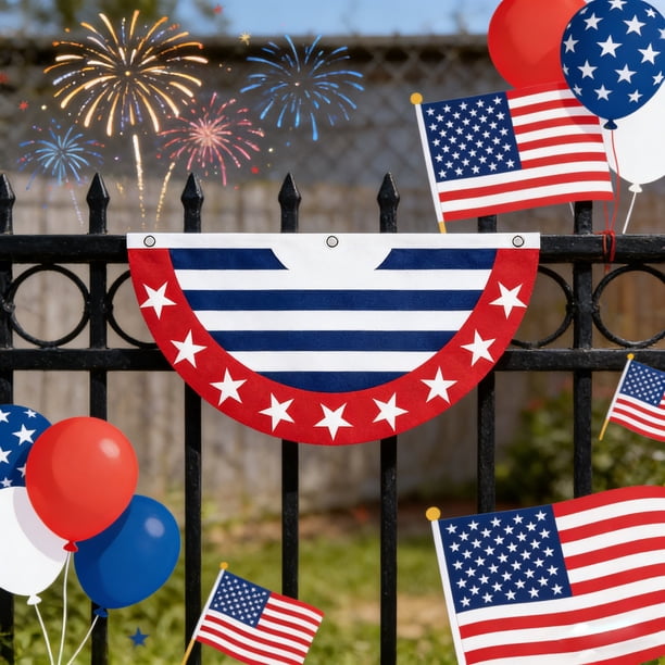 Patriotic Door Wall Decorations Banners Fan Flag For Outdoor Indoor Yard Garden Porch Independence Day Decoration