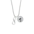 thumbnail image 2 of Delight Jewelry Silvertone Psalm 23:1 Infinity Sign Silvertone Script Initial Disc - F - Charm Necklace, 20"+3", 2 of 4