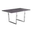thumbnail image 3 of Monarch Specialties Dining Table, 60" Rectangular, Kitchen, Dining Room, Metal, Laminate, Grey, Chrome, Contemporary, Modern, 3 of 3