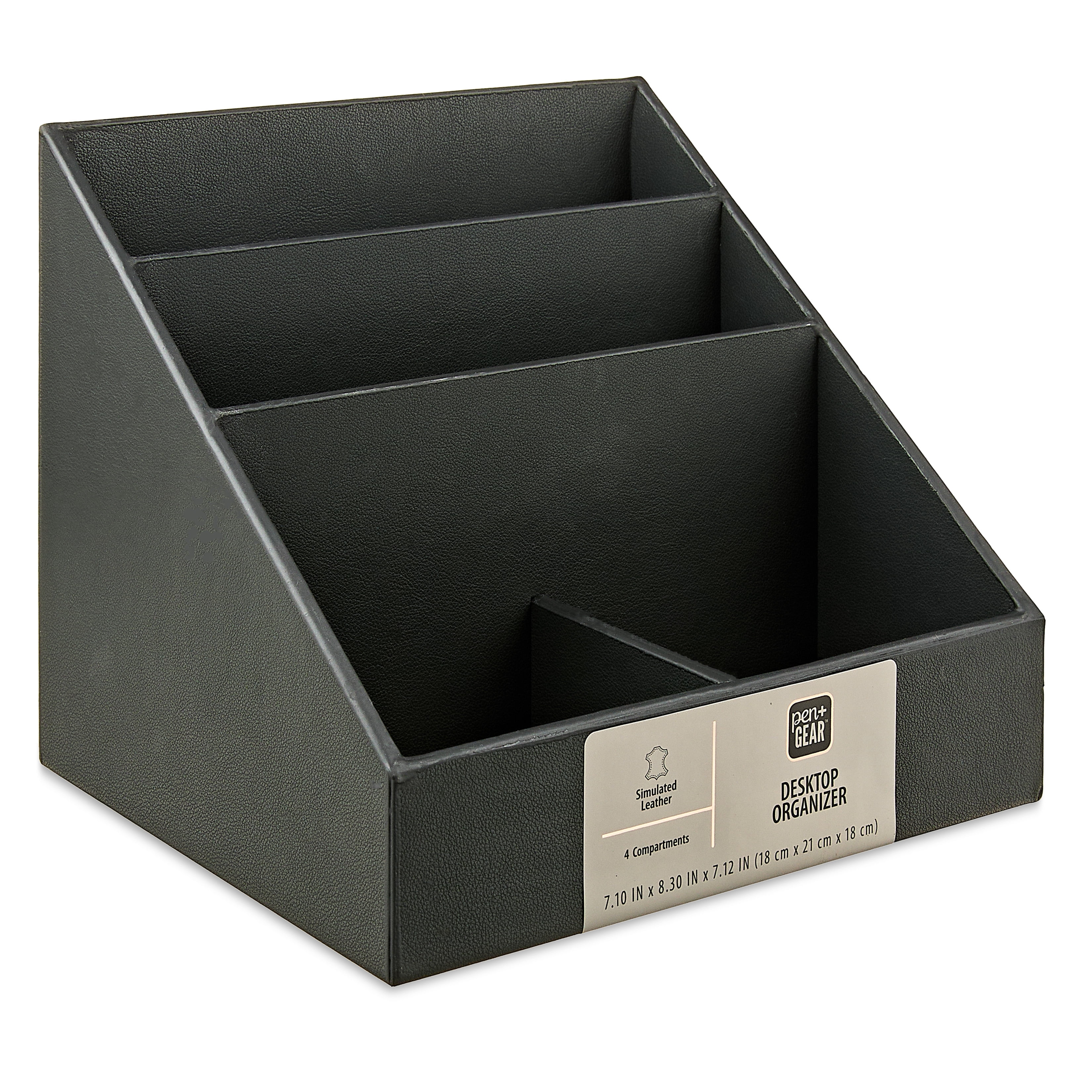Pen + Gear Black Leather Desk Organization Set