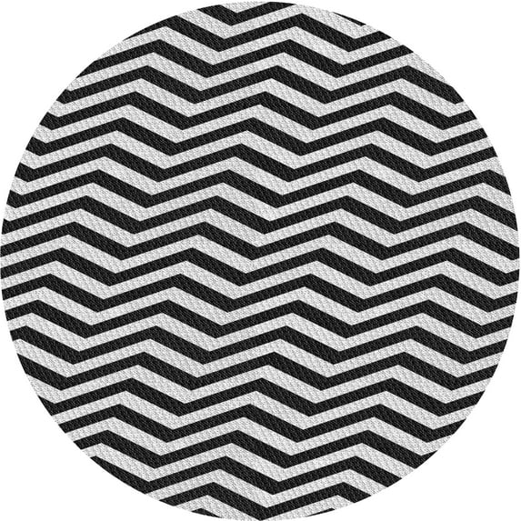 Ahgly Company Indoor Round Patterned Light Gray Novelty Area Rugs, 6' Round