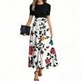 thumbnail image 2 of UoCefik Maxi Dresses For Women 2025 Flowy Floral Short Sleeve a Line Dress Wrap Summer Sundress Cocktail Elegant Long Dresses Multicolor S, 2 of 4
