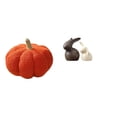 thumbnail image 1 of Estatua de cerámica de juguete de calabaza de Halloween, bonito y artístico conjunto decorativo para sala de estar, dormitorio, oficina, ideal para re, 1 of 8