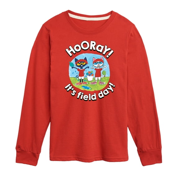Pete the Cat - Field Day - Hooray It's Field Day - Water Balloon Challenge - Toddler And Youth Long Sleeve Graphic T-Shirt