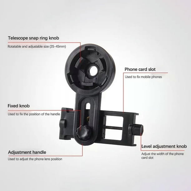 Soporte para teléfono con telescopio - Adaptador universal para teléfono con cámara monocular de fotografía