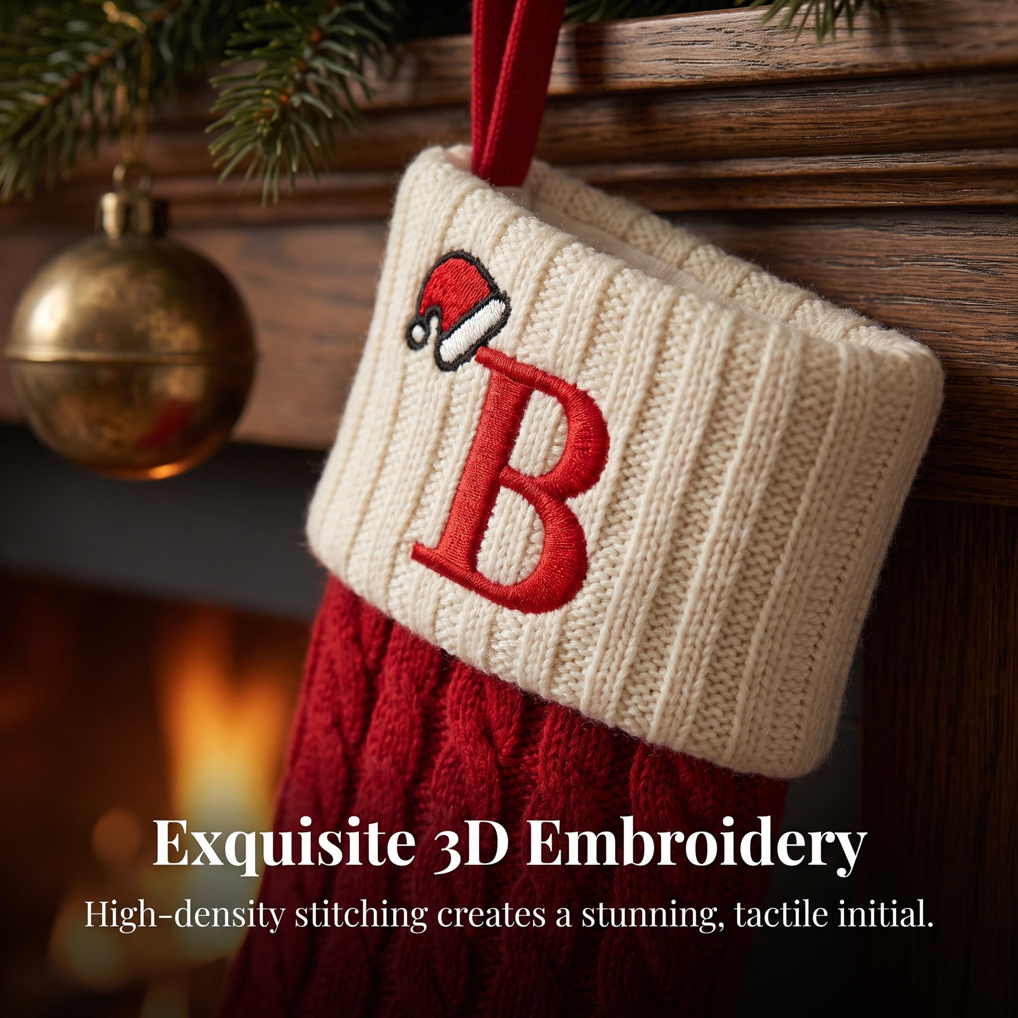 Unique Bargains Cartoon Christmas Luxury Grand Hearth Accent Stocking Letter B 8"
