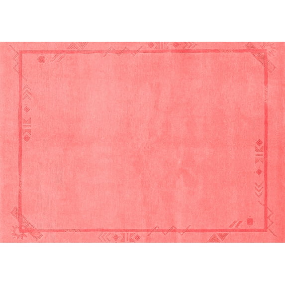 Ahgly Company Machine Washable Indoor Rectangle Abstract Red Modern Area Rugs, 7' x 10'