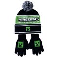 thumbnail image 1 of Minecraft Logo Visage de Creeper Ensemble Bonnet et Gants pour Garçons, 1 of 4
