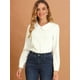 thumbnail image 2 of Blusa de Gasa Casual Allegra K Con Cuello Peter Pan De Manga Larga Con Botones Decorativos Para Mujer Blanco XS, 2 of 6