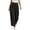 Black 1, variant on Women Summer Tiered Ruched Wide Leg Long Pants, Smocked High Waist Solid Button Decor Flowy Trousers, Versatile Vacation Relaxed Bottoms