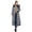 Grey, variant on Clearance! Lisingtool Jackets for Women Women's Solid Color Long Slim Hooded Detachable Collar Tie Warm Cotton Padded Pocket Long Sleeve Jacket Promotion Sale