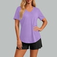 thumbnail image 4 of Hilenly Women's Workout Tops Short Sleeve UPF 50+ Athletic Shirts Quick Dry V Neck T-Shirt Gym Running Tee, 4 of 8