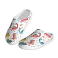 thumbnail image 2 of Wukai Dinosaur Print Women's Indoor Bedroom Slipper Slip On Shoes, Unisex House Shoes with Anti-Skid Sole for Men, Gift for Women Men-11, 2 of 7