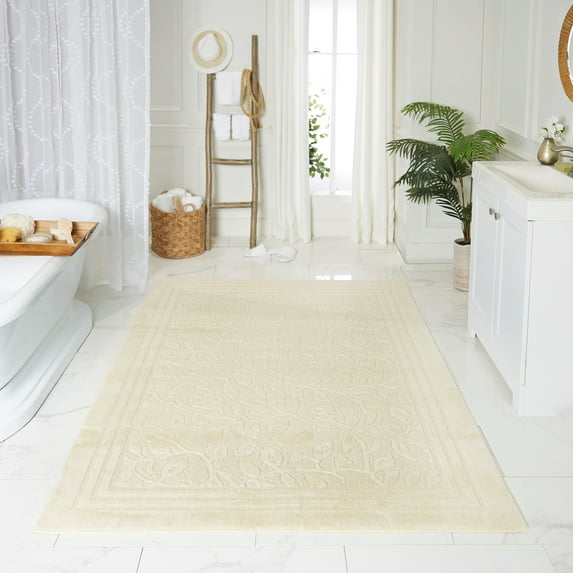 Mohawk Home Wellington Ivory Bath Rug Octagon, 4'x4', Cream