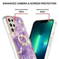 thumbnail image 3 of SaniMore for Samsung Galaxy S23 Ultra 6.8" 2023 Case with 360 Degree Rotating Metal Ring Shockproof TPU Backplane Marble Pattern Luxury Fashion Anti-drop Cover For Galaxy S23 Ultra, Darkpurple, 3 of 4