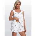 thumbnail image 6 of DAKIMOE Womens Pajamas Set 2 Piece Ruffle Pj Soft Tank Top and Shorts Sleepwear Lounge Sets for Women Set Sleeveless Bridal Pajama Sets for Christmas, S-2XL, 6 of 9