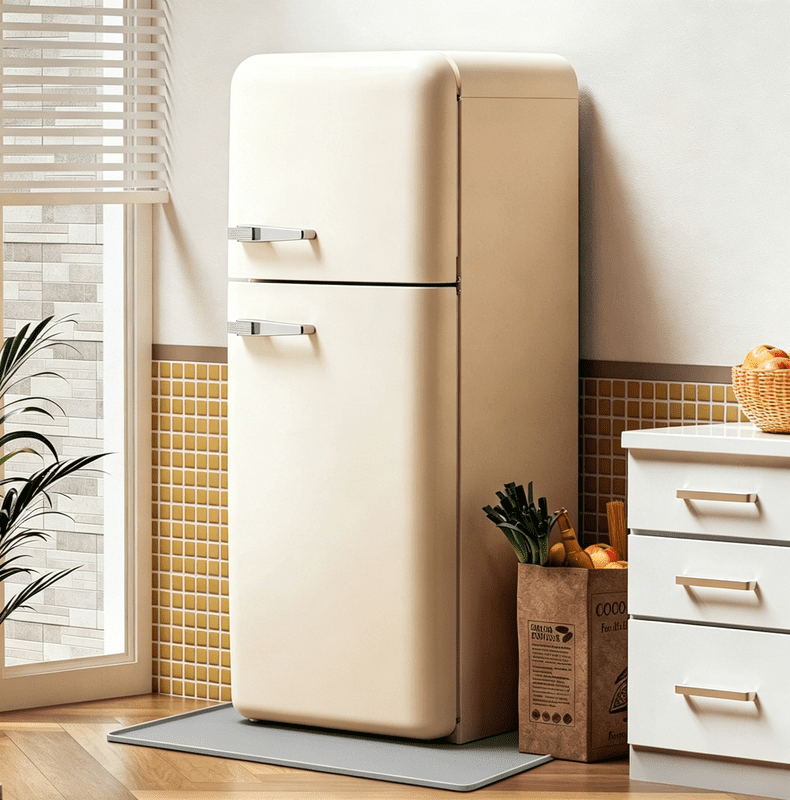 Smlper 19.7 "x 19.7" x 0.5" Mini Fridge Silicone Mat, Fridge Drip Tray Concave And Convex Design Is Leak-Proof and Non-Slip Perfectly Compatible with Washer, Dryer, Wine Cooler, Dishwasher Ect(Gray)