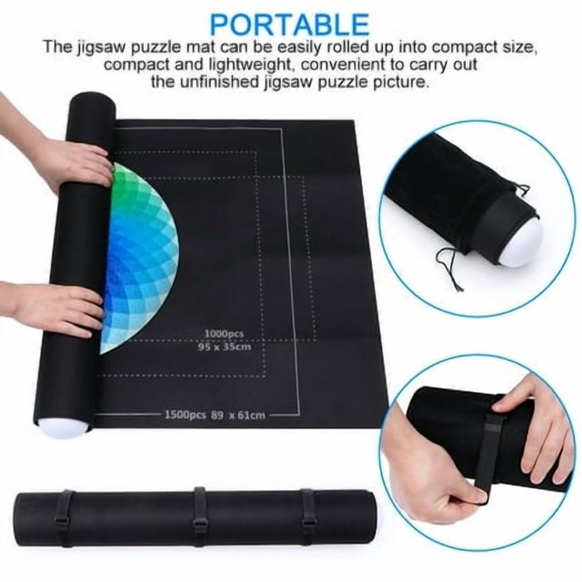 Professional Jigsaw Puzzle Roll Mat Felt Mat portable Up To 1500 Pieces Storage Jigsaw Puzzle Accessory