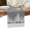thumbnail image 3 of Christmas Table Runner Grey Xmas Tree Reindeer Table Runners Elk Deer Forest Snowflake Cotton Linen Dresser Scarf Kitchen Dining Table Decor for Christmas Holiday Party Decor 13x36 Inch, 3 of 9