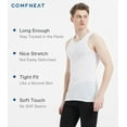 thumbnail image 4 of Comfneat Men's A-Shirts Tight Fit Tank Tops Cotton Spandex Undershirts, 6-Pack  (White, L), 4 of 4