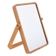 thumbnail image 1 of Shisuyan 1pc Wooden Desktop Cosmetic Mirror Rotatable Single-Sided Vanity Mirror, 1 of 8