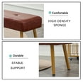 thumbnail image 3 of Modern Ottoman Bench with Padded Seat, Leather Upholstered Footrest Stool Bedroom Bench with Metal Legs, 3 of 8