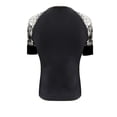 thumbnail image 5 of PMVFHDE Womens Summer Tops Fashion Lace Zip Placket Solid Short Sleeve Blouse Shirt, 5 of 5