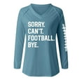thumbnail image 4 of Blue Womens Sweatshirt Sorry Can'T Football Bye New Long Sleeved V Neck Hoodie Plus Size Women's Clothing Fall Clothes for Women, 4 of 4