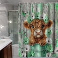 thumbnail image 4 of TIELUTT Rideau de Douche Vache Ferme Floral Drôle Mignon Vache Douche Robuste Transparent Rideau de Douche Léger Rideaux de Douche Double Doublure et Rideau de Douche avec Doublure Rideau de Douche Largeur Courte Lourd Cur, 4 of 4