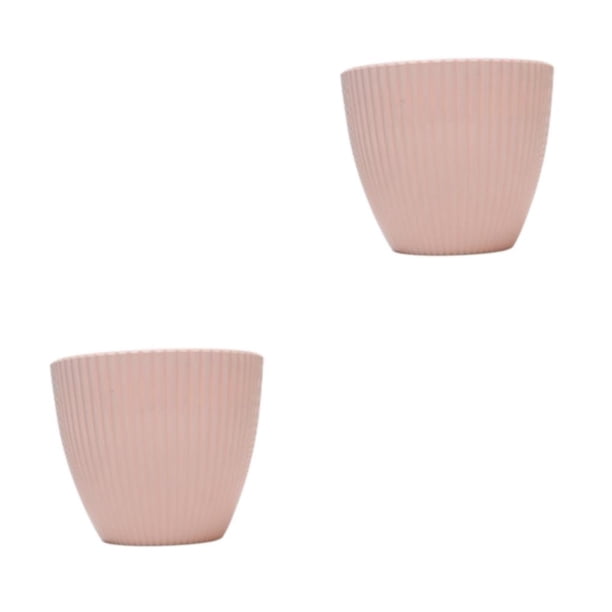 Cateissary Macetas ligeras y portátiles para bonsái y accesorios para bonsái para espacios pequeños plantas suculentas de plástico rosa rosa cereza 17CM 2Conjunto