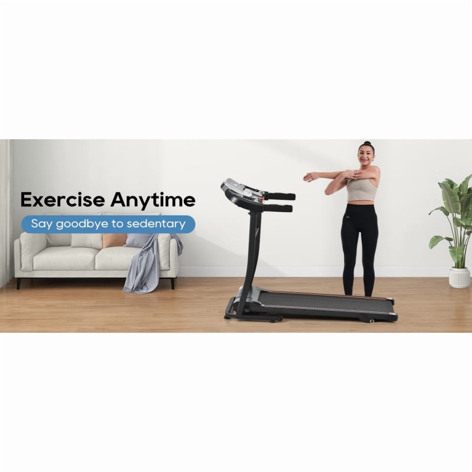 NEW Home Folding Treadmill with Pulse Sensor, 2.5 HP Quiet Brushless Motor , 7.5 MPH, 300LBS Weight Capacity Walking Jogging Machine with 3 Level Incline 12 Preset Programs for Home Gym