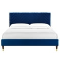 thumbnail image 3 of Modway Leah Chevron Tufted Performance Velvet King Platform Bed in Navy, 3 of 8