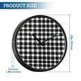 thumbnail image 3 of Indoor 12' Voice-Activated Luminous Decoration Wall Clock With LED Night Light Black White Gingham Pattern Vector, 3 of 8