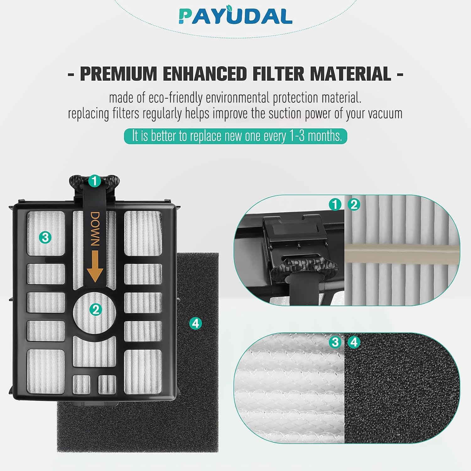 IW3511 IW1111 HEPA Filters Replacement Parts For Shark IW3511 Detect Pro Lightweight Cordless Stick Vacuum Cleaner. For Shark Detect Pro Auto-Empty System Portable Handheld Attachment Washable Kits.