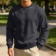 thumbnail image 2 of Zysthvn Mens Pullover Sweatshirt Casual Long Sleeve Lightweight Fall Sweatshirts for Men Loose Crewneck Solid Mens Tops, 2 of 9